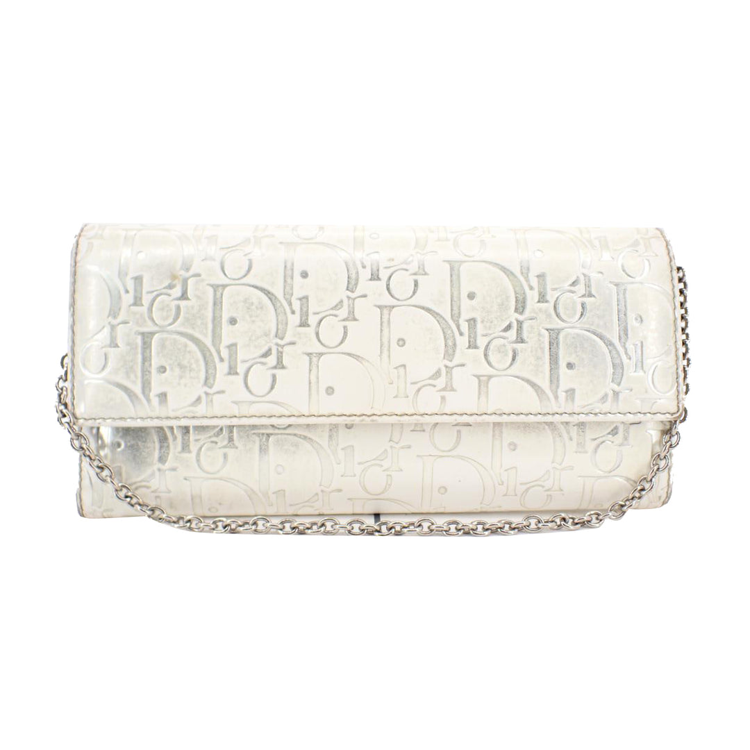 White Leather Chain Wallet