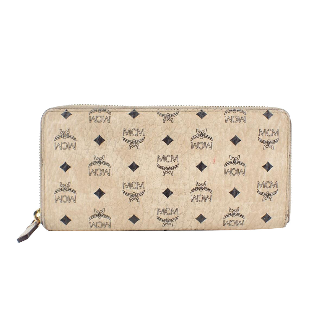 White Visetos Zippy Wallet