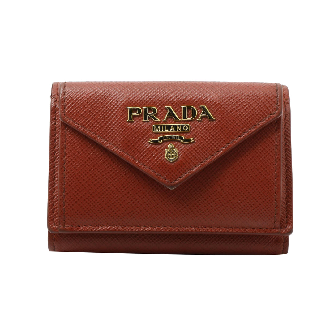 Red Saffiano Compact Walelt