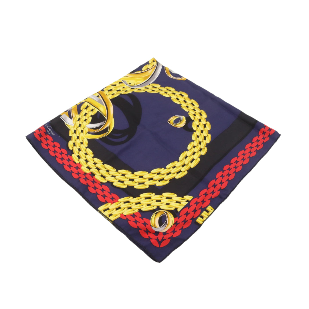 Navy Blue Silk Scarf