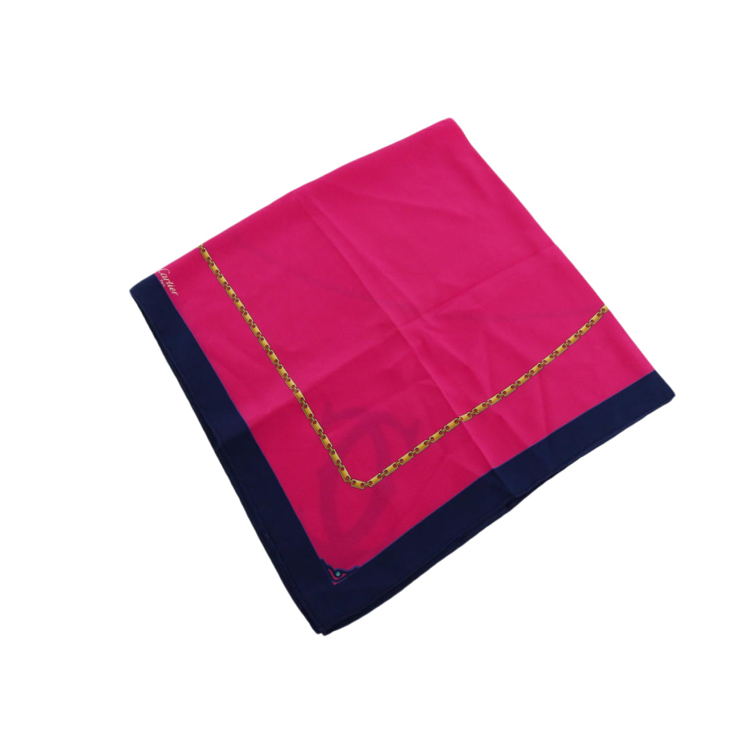 Navy Blue Silk Scarf