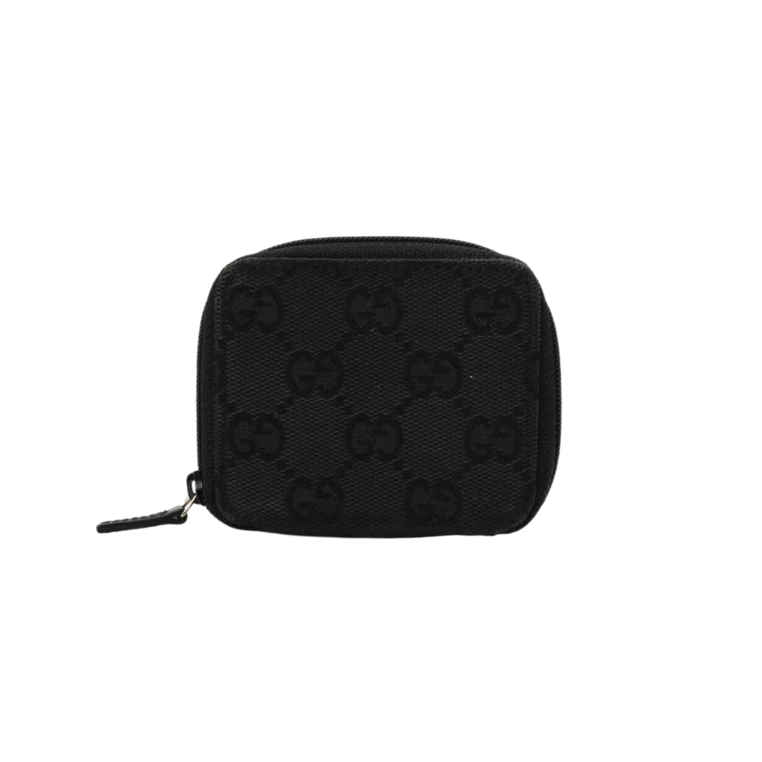 Black GG Canvas Coin Case