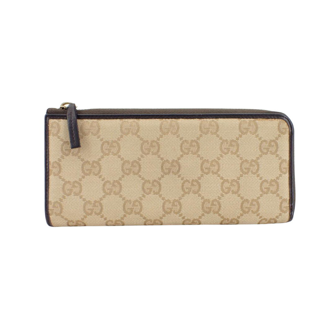 Beige GG Canvas Zippy Wallet