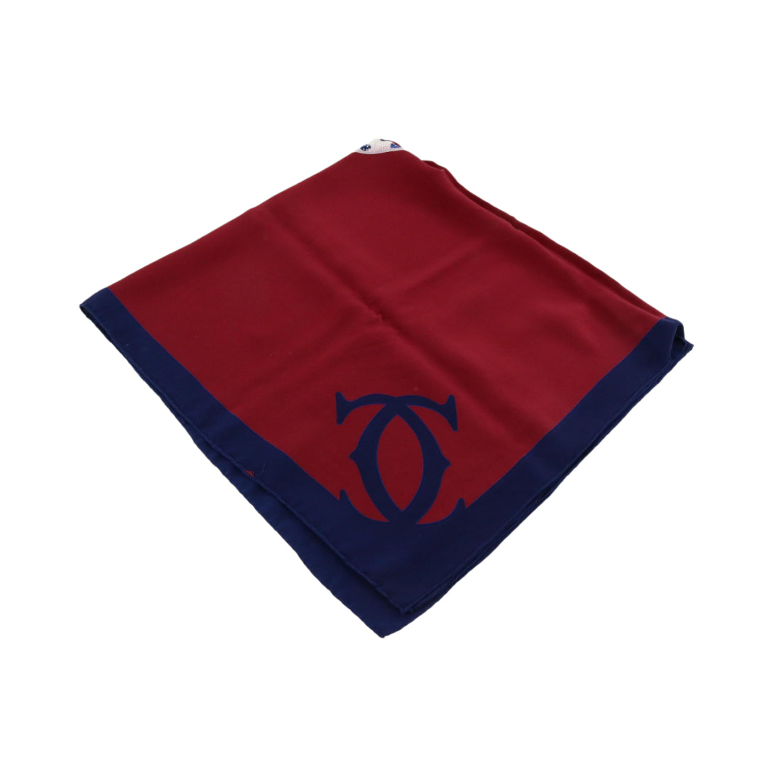 Navy Blue Silk Scarf