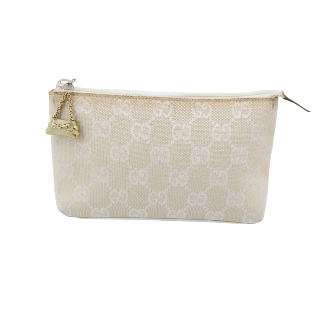 Beige GG Canvas Pouch