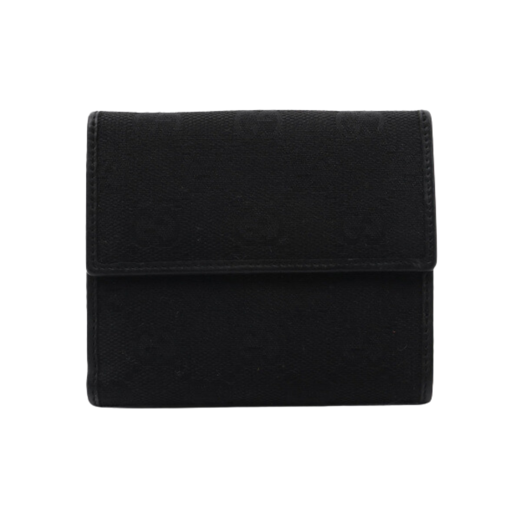 Black GG Canvas Bi-fold Wallet