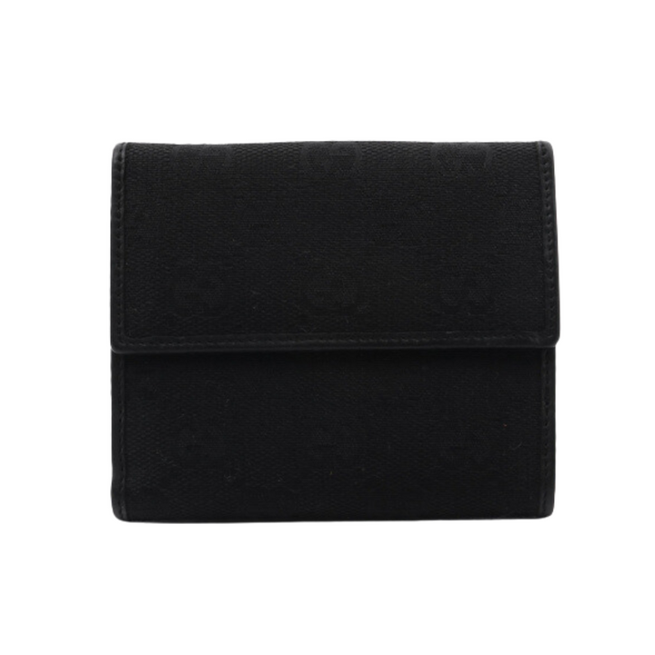 Black GG Canvas Bi-fold Wallet