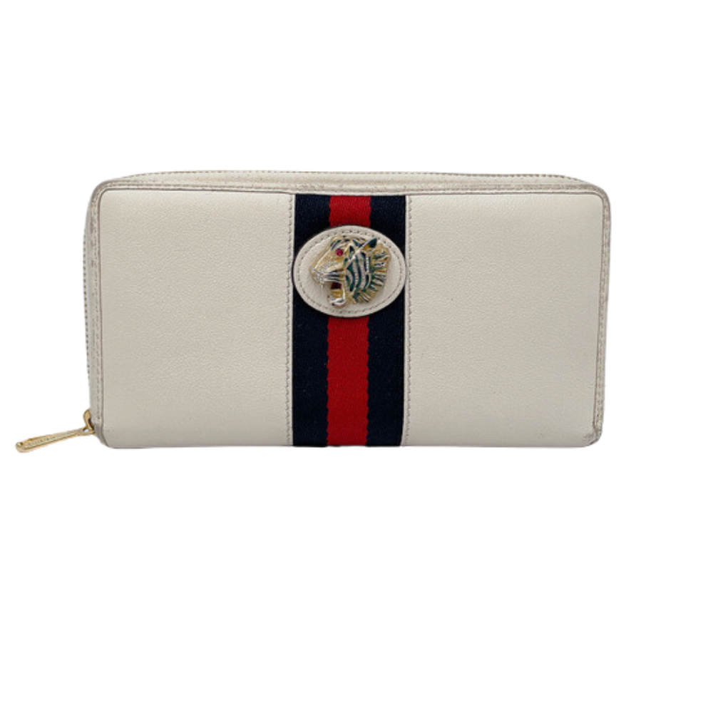 White Shelly Line Zippy Long Wallet