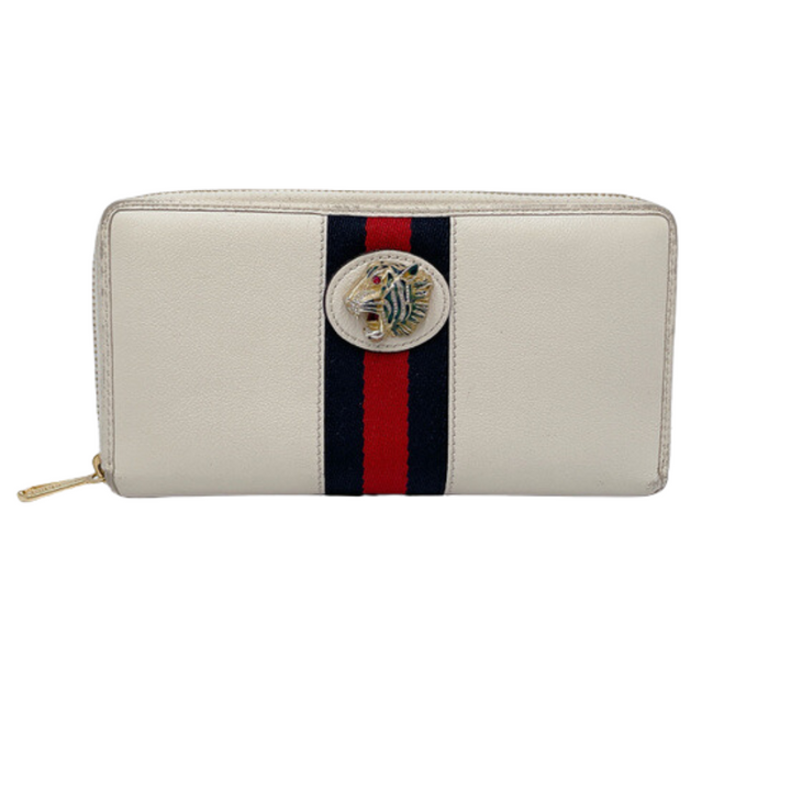 White Shelly Line Zippy Long Wallet