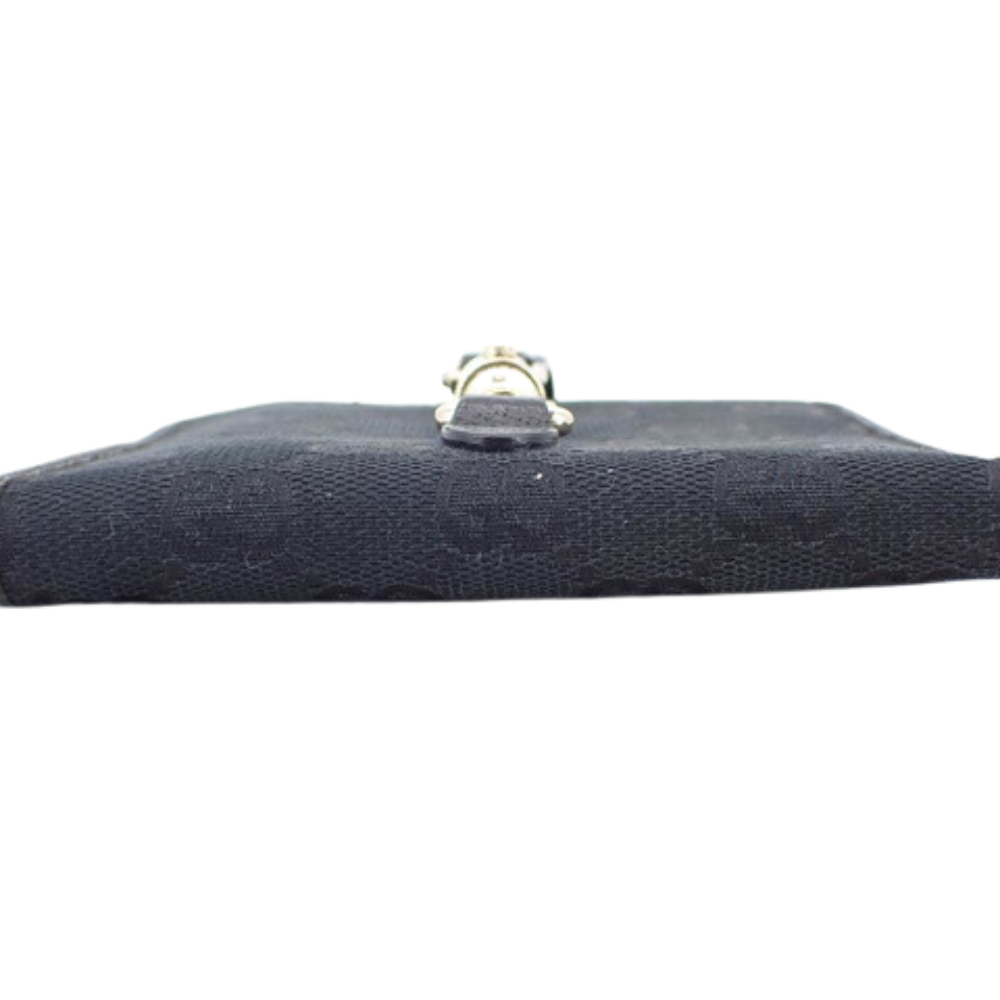 Black GG Canvas Jackie Bi-fold Wallet