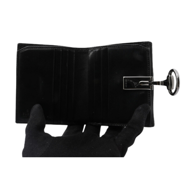 Black GG Canvas Bi-fold Wallet
