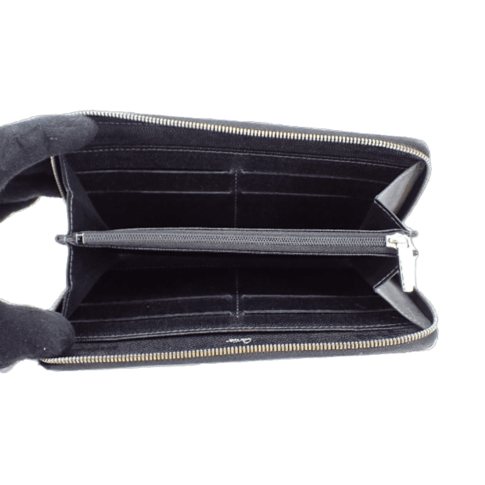 Black Leather Long Wallet