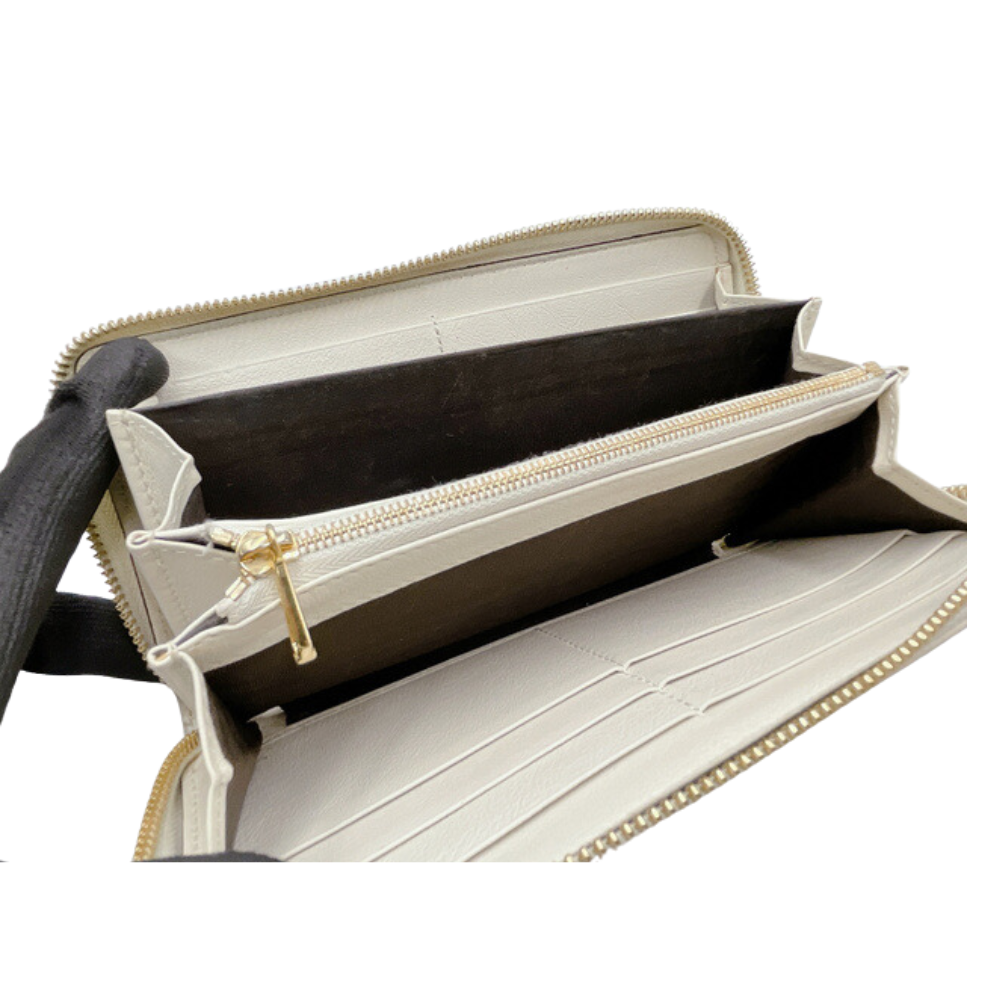 White Shelly Line Zippy Long Wallet