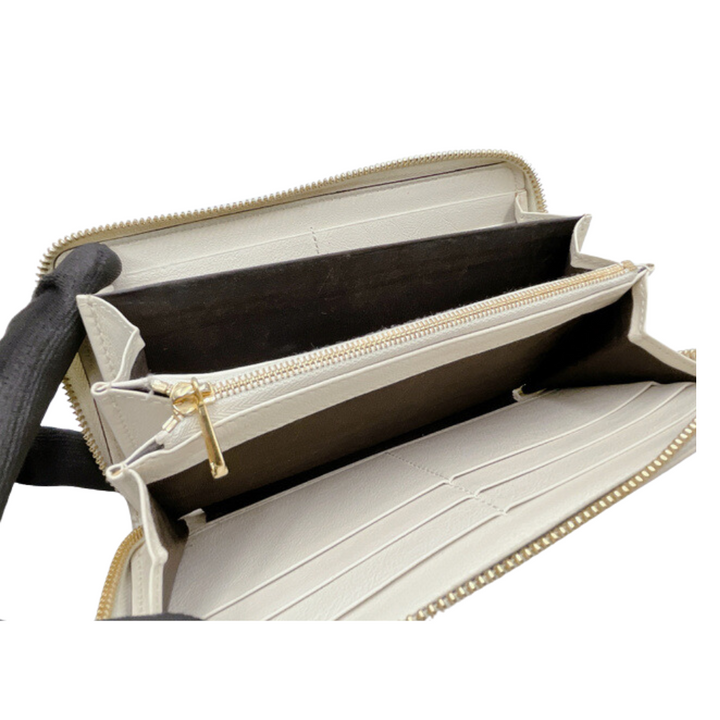 White Shelly Line Zippy Long Wallet