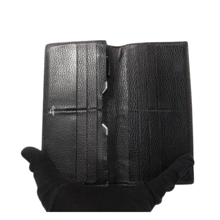 Black Leather Long Wallet