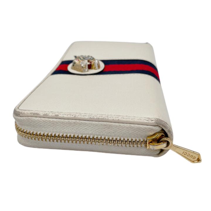 White Shelly Line Zippy Long Wallet