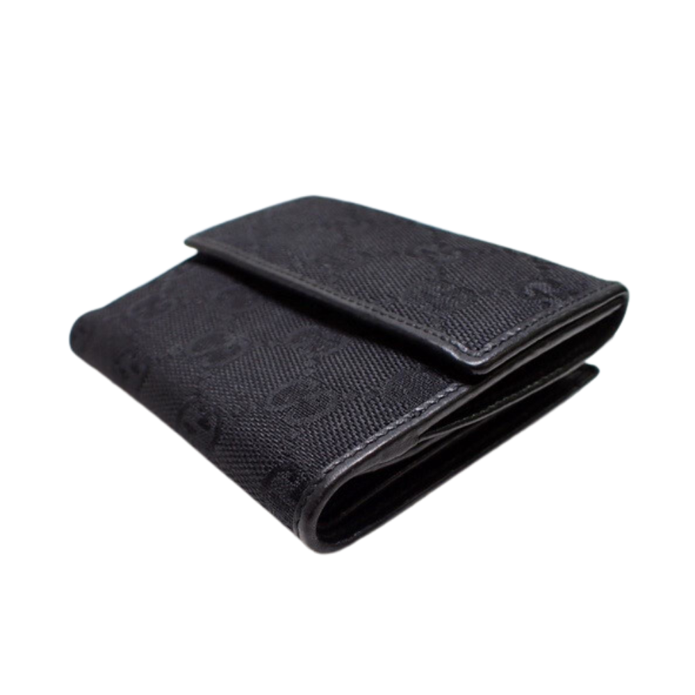 Black GG Canvas Bi-fold Wallet