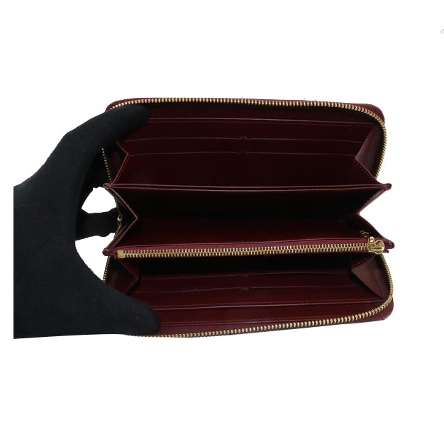 Vernis Maroon Zippy Wallet