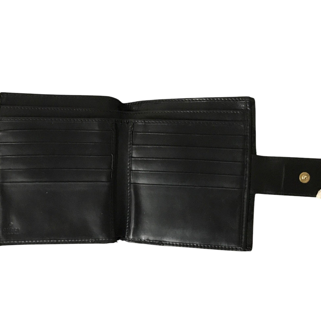 Black GG Canvas Compact Wallet
