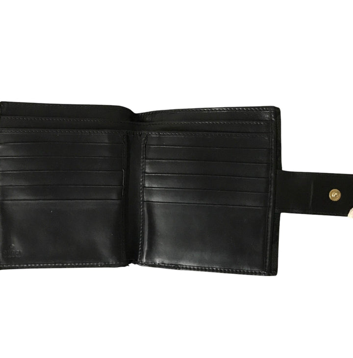 Black GG Canvas Compact Wallet