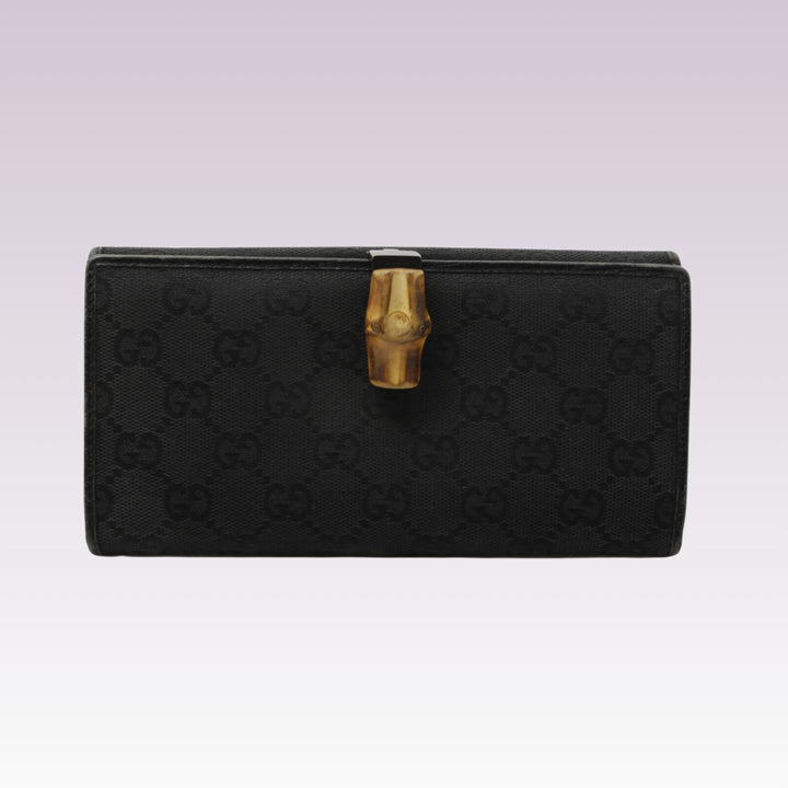 Black Bamboo Long Wallet