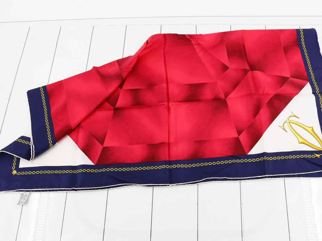 Navy Blue Silk Scarf