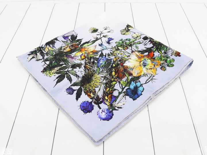 Navy Blue Silk Scarf