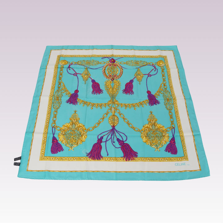 Navy Blue Silk Scarf