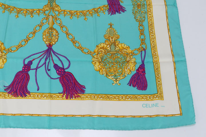 Navy Blue Silk Scarf