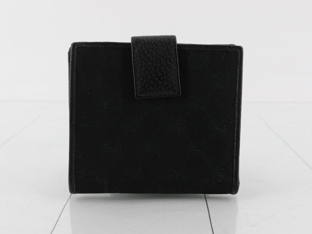 Black GG Canvas Compact Wallet
