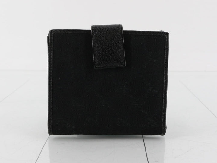 Black GG Canvas Compact Wallet