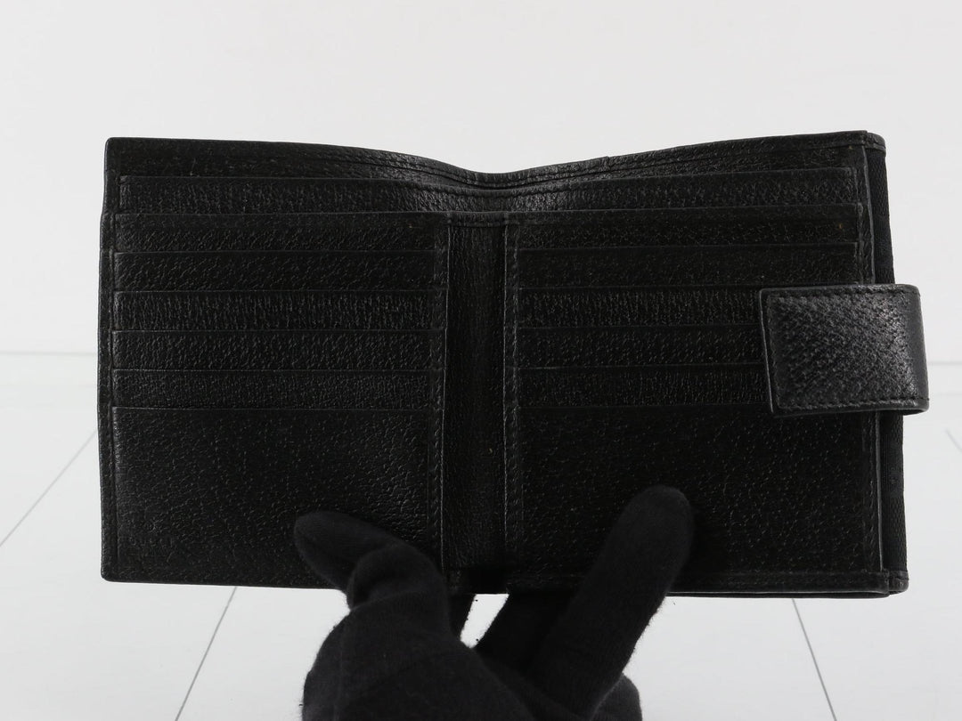 Black GG Canvas Compact Wallet
