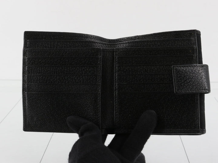 Black GG Canvas Compact Wallet