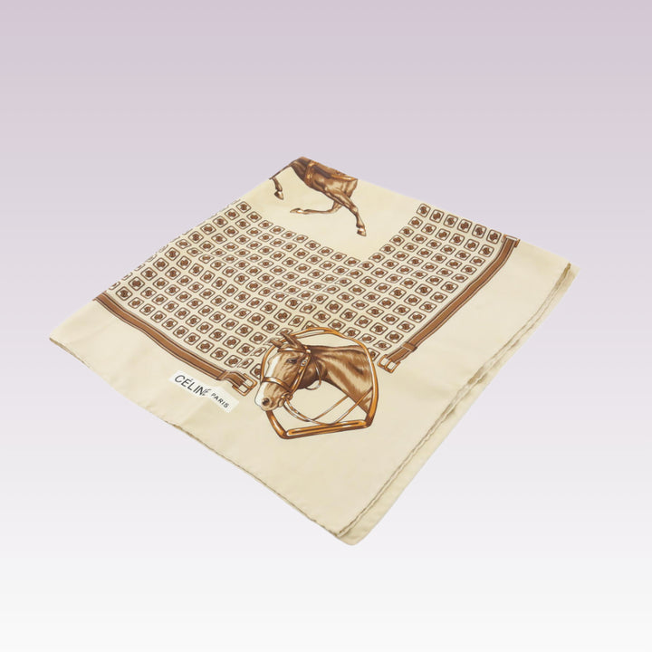 Beige Silk Scarf