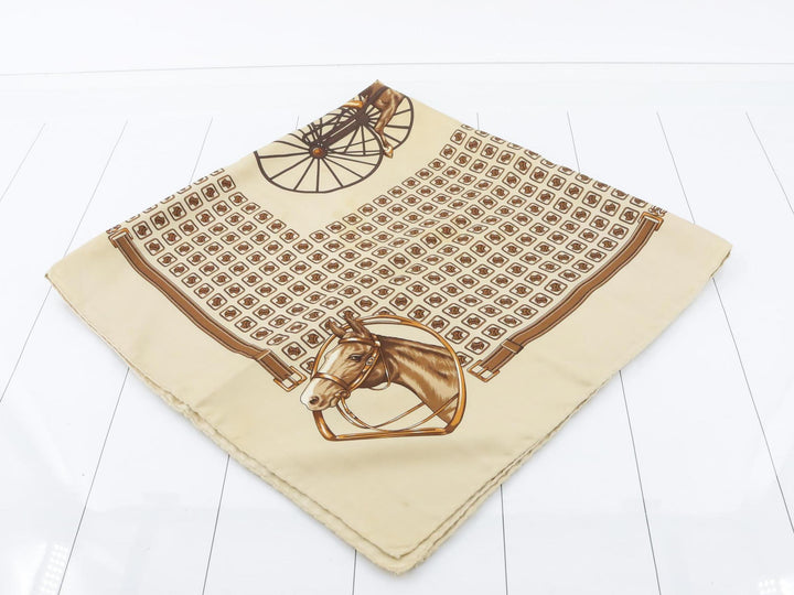 Beige Silk Scarf