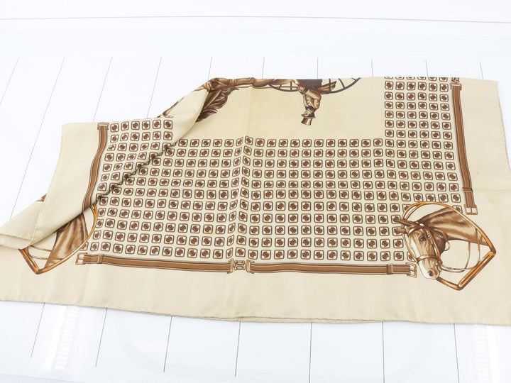 Beige Silk Scarf
