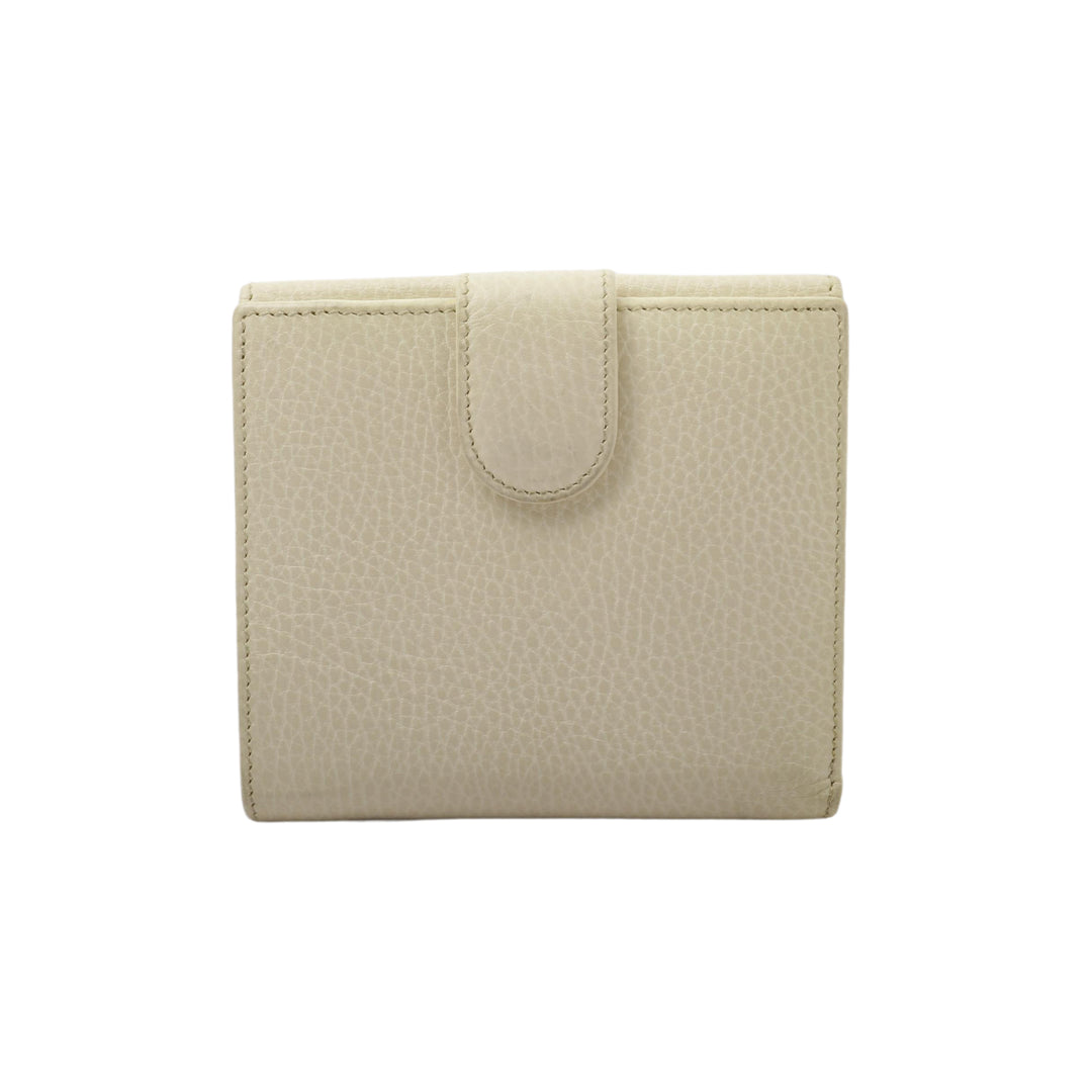 Beige Interlocking Compact Wallet