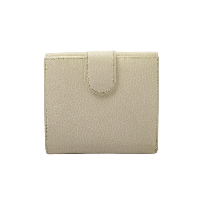Beige Interlocking Compact Wallet