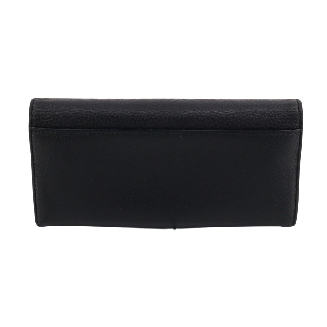 Black Double GG Long Wallet