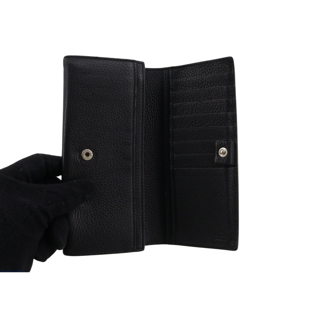 Black Double GG Long Wallet