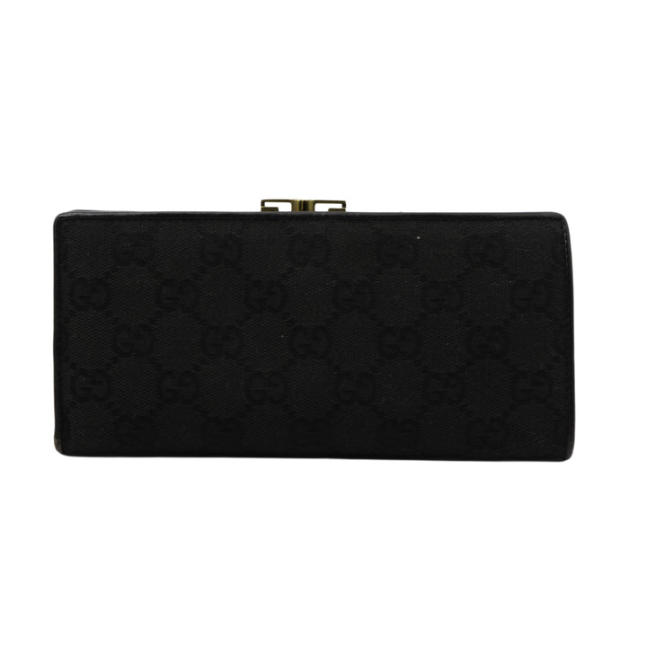 Black GG Canvas Long Wallet