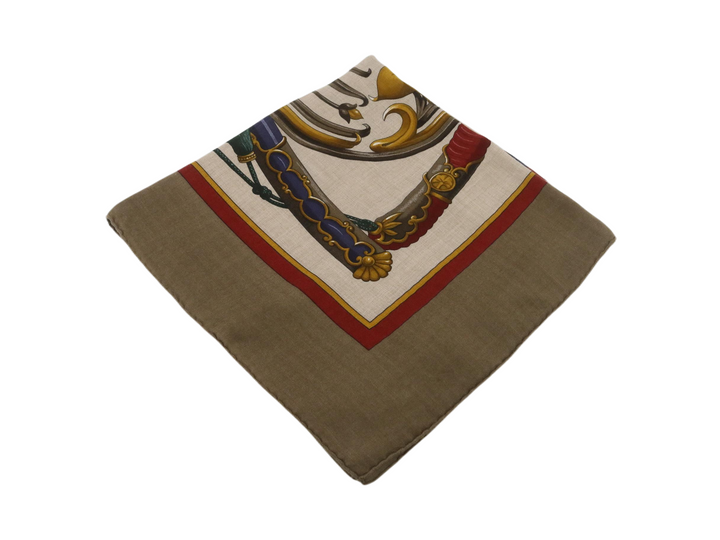 Hermes Brown Silk Scarf
