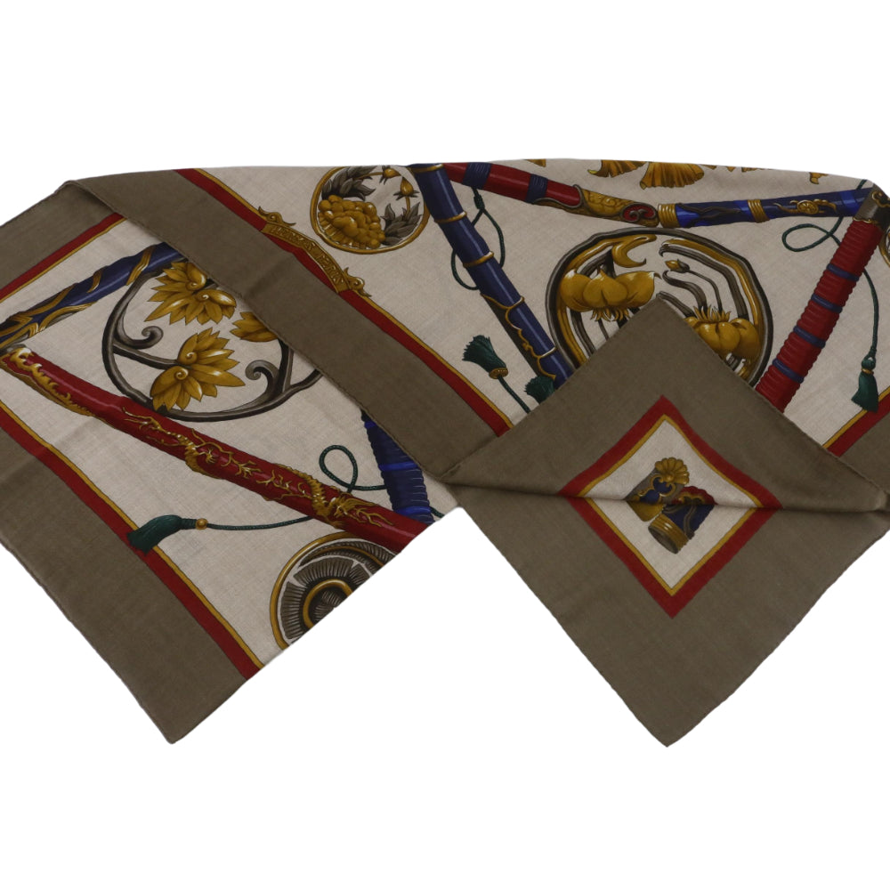 Hermes Brown Silk Scarf