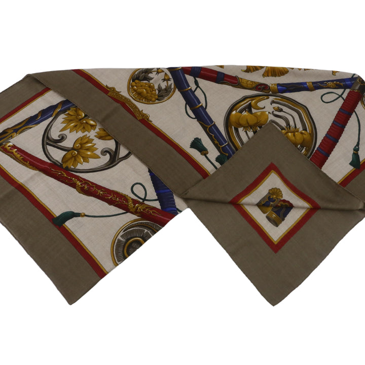 Hermes Brown Silk Scarf