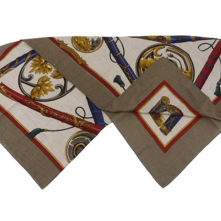 Hermes Brown Silk Scarf