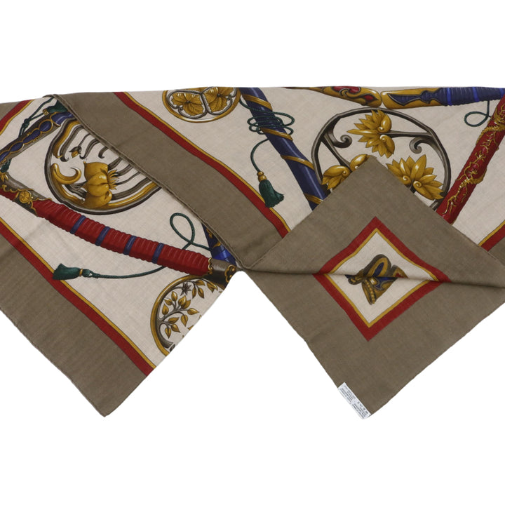 Hermes Brown Silk Scarf