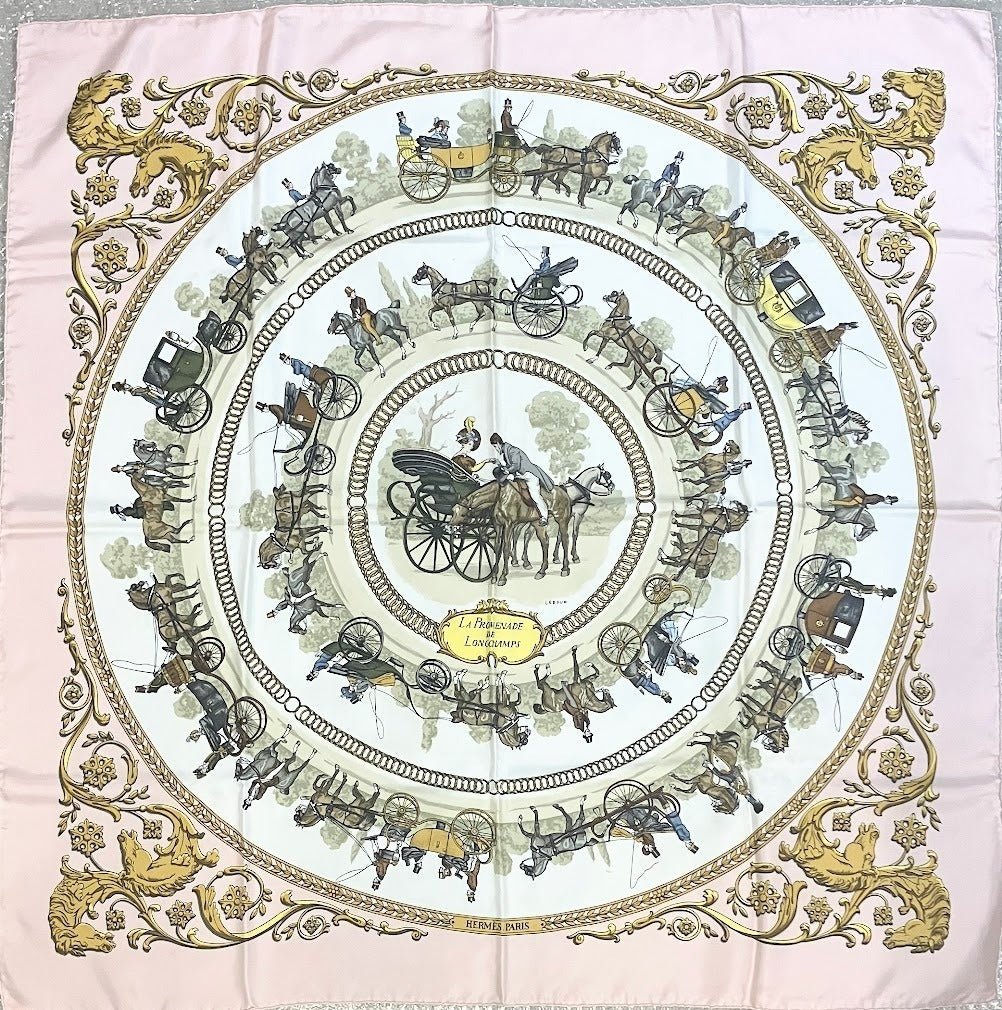 Hermes Pink Silk Scarf
