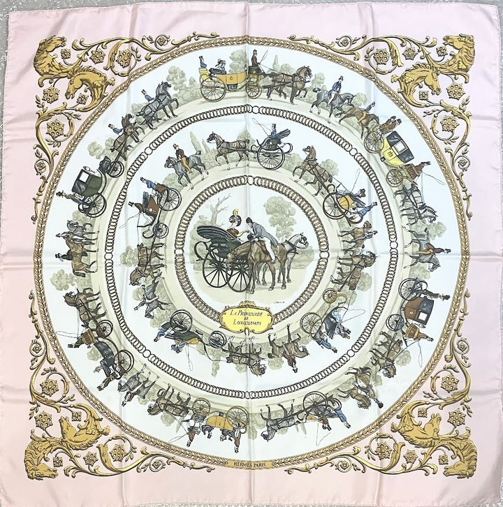 Hermes Pink Silk Scarf