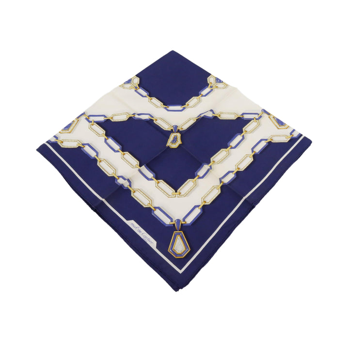 Navy Blue Silk Scarf