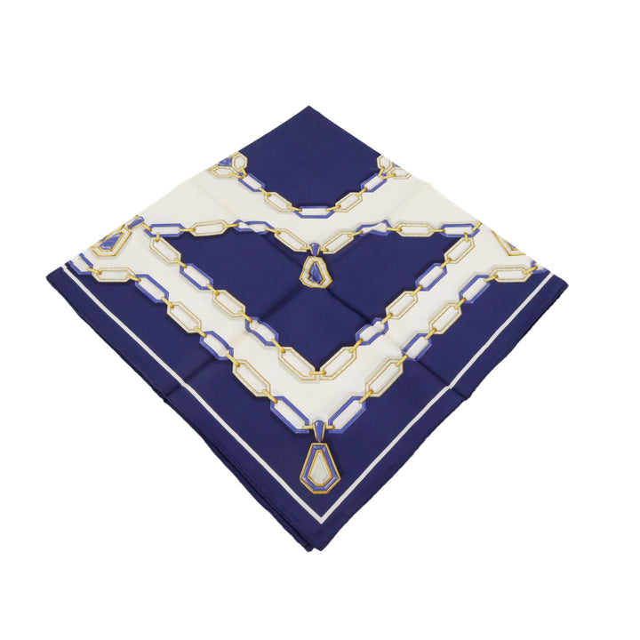 Navy Blue Silk Scarf
